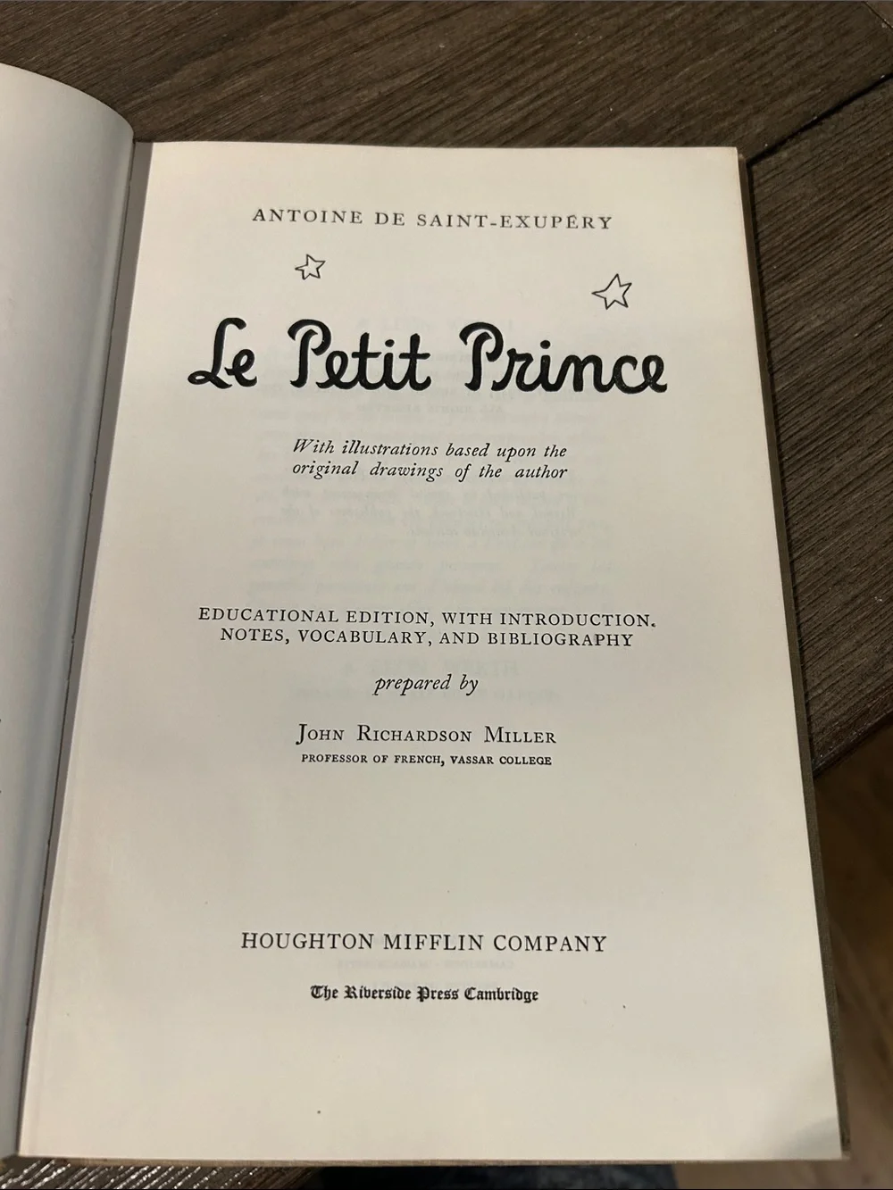 Vintage Le Petit Prince Antoine De Saint Exupery 1946 Educational Edition